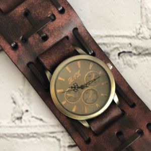 Accessories - Men’s Brown Braided cuff watch Accessories - Men’s Brown Braided cuff watch